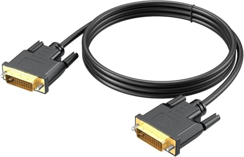 Image of Madhabi DVI-D 24+1 Cable 3M (10Ft) Male to Male - Gold-Plated Digital Video Cable for Monitor, Projector, HDTV, Graphics Card, Gaming PC, Laptop - High-Speed Display Cord - Black