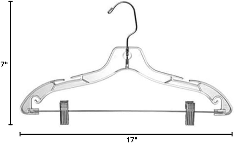 Only Hangers Clear Plastic 17" Suit Hanger (Box of 10)
