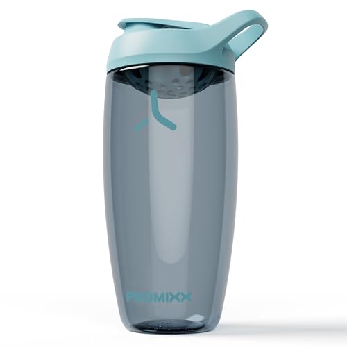Promixx PURSUIT Botella mezcladora de proteínas nueva edición, batidos de proteínas suaves, sin BPA, 950ml, Azul océano tranquilo