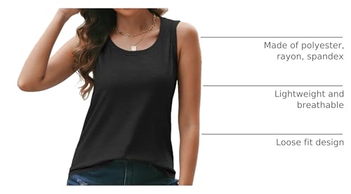 Tank Tops for Women Over 50: Your Complete Guide to Flattering, Comfortable Styles 17 AUTOMET Womens Loose Fit Casual Flowy Tank Tops Round Neck Trendy Sleeveless Summer Tops Clothes Outfits 2024 Black XL