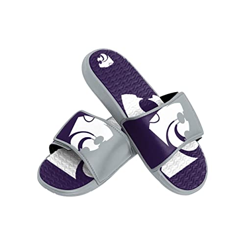 FOCO Kansas State Wildcats NCAA Mens Colorblock Big Logo Gel Slides - M