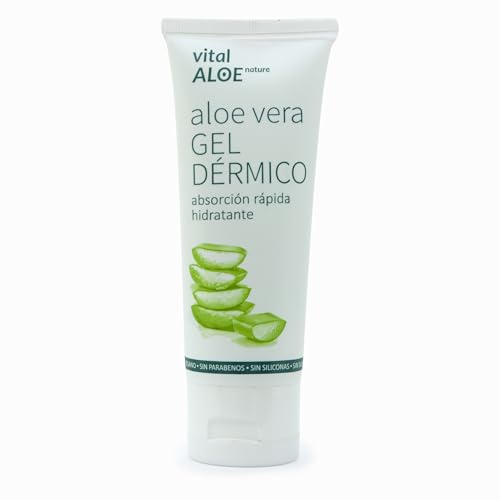 Gel Dérmico Aloe Vera 100% Puro 75 ml | Hidratante Natural After Sun y Post Depilación | Gel Aloe Vera Puro y Ecológico para Cara y Cuerpo | Sin Parabenos ni Sulfatos