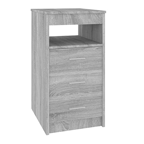 vidaXL Cajonera Armario con Cajones Archivador de Almacenaje Casillero Salón Dormitorio Muebles de Madera Contrachapada Gris Sonoma 40x50x76 cm