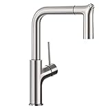 Auralum Wasserhahn Küche Ausziehbar Küchenarmatur mit 2 Strahlarten, Armatur Küche 360° Drehbar Einhebelmischer, Spültischarmatur Edelstahl Gebürstet Mischbatterie für küche