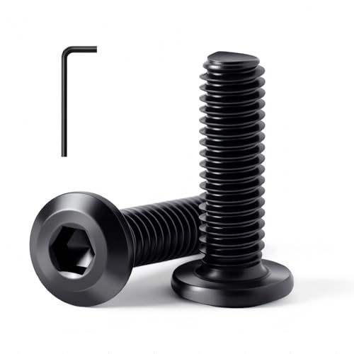 Image of 3 /16-24 x 3 /8 inch (30 Pack) Flat Head Hex Socket Cap Screws Bolts, Black Oxide 304 Stainless Steel 18-8, Hex Drive, Fully Machine Thread Furniture Bolts, with Hex Spanner