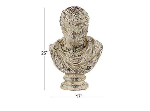 Deco 79 Beige Resin Vintage Sculpture, Bust 26 X 17 X 14 #TOP5