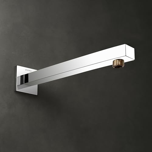 Image of Plantex 14-Inch Shower Arm for Overhead Shower /Stainless Steel Shower Pipe /Wall Mount Bathroom Fitting with -Inch Thread - Pack of 1 (Chrome)