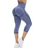🍁【Weiches Material】das super dehnbar und hautfreundlich ist und Ihnen in dieser Damen 3/4 Leggings eine enge Passform bietet, Sie fühlen sich wie eine zweite Haut an,und können Ihren Workout voll und ganz genießen.