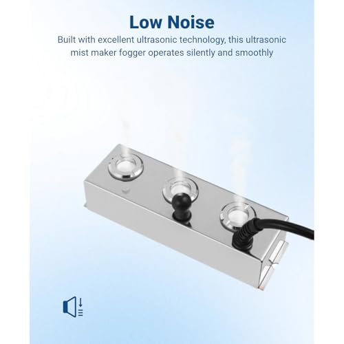 Yanmis Ultraschall-Nebelgerät mit 3 Köpfen, IP67 Wasserdicht, Ultraschall-Nebelgerät, 4,5 L Pro Stunde, Ultraschall-Luftbefeuchter mit 3 Meter Kabel, für Teich, Gewächshaus,