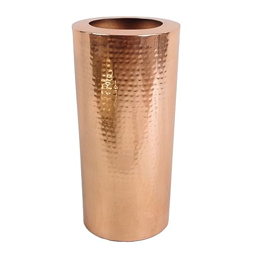 Leaf Design UK Grand Vase en métal martelé, cuivré, 15cm x 30cm