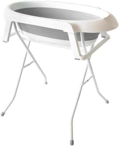 Xiraivke ペット用バスタブ 折りたたみ ペット お風呂 スタンド付き 折り畳み 猫 犬浴槽 バケツ 排水プラグが付く 大容量 ソフトタブ ポータブルバスタブ 内外に適用 (グレー)