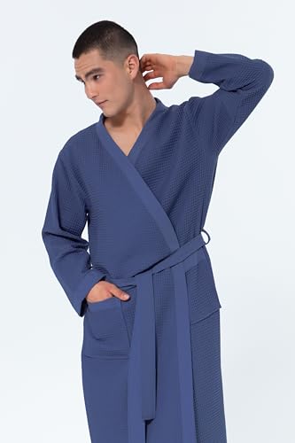 Image of SEYANTE Men's Waffle Kimono Bathrobe