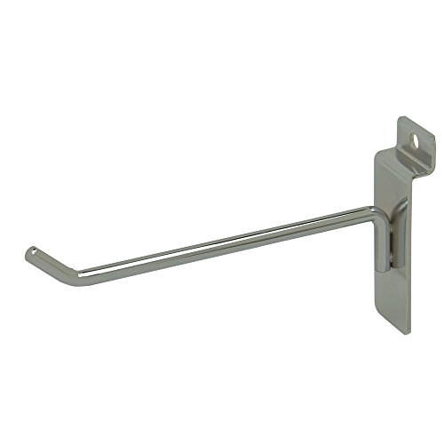 Econoco Slatwall Deluxe Hooks for Slatwall and Panel, Chrome - Pack of 96 (6