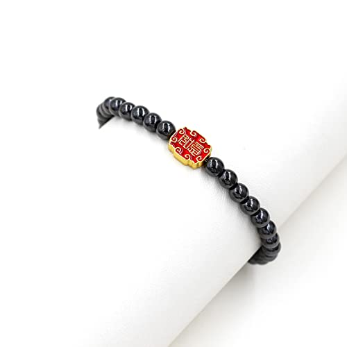 Image of Uloveido Ancient Chinese Symbol Blessings Ruyi Bracelet Auspicious Good Luck Gifts Adjustable Hematite Bracelets for Daughter Son