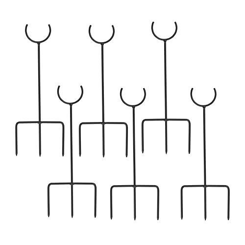 Lights4fun 6er Set Halterungsstangen für Beleuchtungen 30cm Schäferstab schwarz Lichterketten Mast