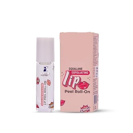 PUB Squalane Lip Peel Roll-on with lactic acid & hyaluronic acid |Squalane exfoliating lip peel for soft & glossy lips | Hydrating dry & flaky lips |Women & Men's | 6 ml (Transparent)