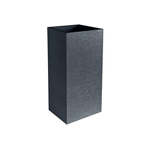 Pot Graphit carré haut gris anthracite - 39.5 x 39.5 x 80cm 31L - EDA Plastique