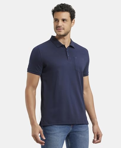 Image of Jockey 3913 Men Super Combed Cotton Rich Solid Half Sleeve Polo T-Shirt with Chest Pocket