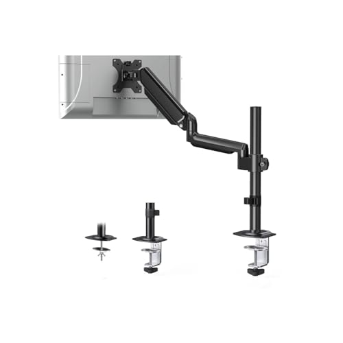 Soporte de monitor para escritorio ajustable que libera espacio y mejora la postura al teletrabajar