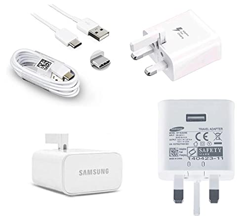 Samsung Galaxy A13 Charger Genuine Samsung Galaxy Fast Adaptive UK Mains Wall Charger With TYPE-C Cable for Samsung Galaxy A13 A14 5G A15 5G A16 5G A17 5G & Also Includes Braided Type C Cable