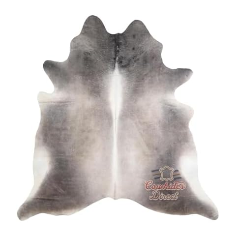 Cowhides Direct Genuine Cowhide Rug - Dark Grey Rug for Living Room, Bedroom & More - Authentic Cow Rug (6’x7’ Dark Grey) Cover