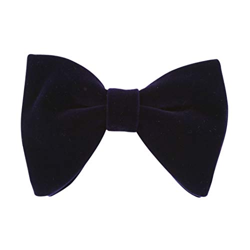 Image of Mens Oversized Velvet Bow Tie Solid Color Formal Tuxedo Pre-Tied Big Bowtie