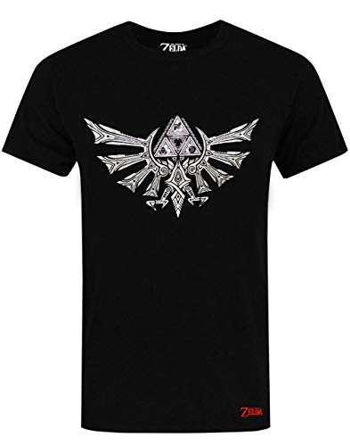Zelda Nintendo Triforce Logo T-Shirt à Manches Courtes pour Homme Noir