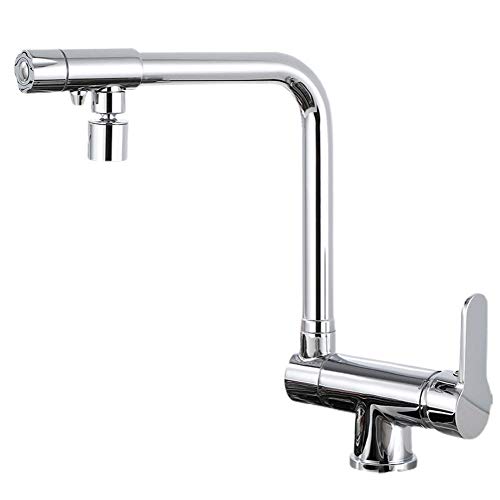 Robinet de cuisine 3 en 1 pliable en laiton chrome pour eau potable