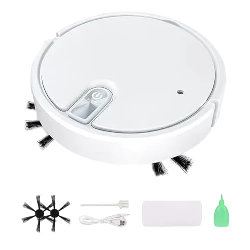 Robot aspirapolvere, robot intelligente 5 in 1 con batteria ricaricabile integrata, ricarica USB, con staccabile, 60 minuti per pavimenti in legno, piastrelle, casa