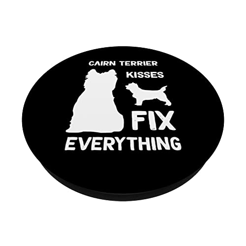 Cairn Terrier kisses fix everything Cairn Terrier mom PopSockets Swappable PopGrip, Black - Image 2