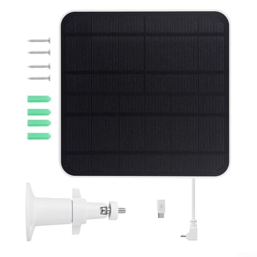 Panneau solaire 6W pour caméra de sonnette Type-C blanc avec support réglable - 2