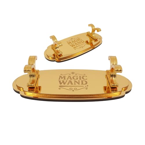 Image of Magic Wand Stand - Merchandise For Wand - Gold Finish Display Stand For Magic Stick - HP Gifts and Accessories For Fans (Wood Stand - Golden)