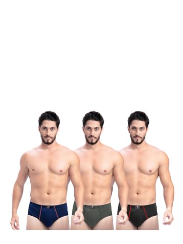 Image of Milton Mens Pure Cotton Solid Briefs with Inner Elastic|Premium Soft Breathable Underwear for Men|Comfort-Fit Waistband for All-Day Wear|Multi-Color, Color Name May Vary as per Availability|Pack of 3