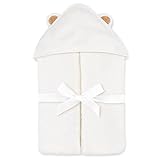 Natemia Extra Soft Rayon from Bamboo Baby Hooded Towel | Super Absorbent and Hypoallergenic | Sized for Infant and Toddler