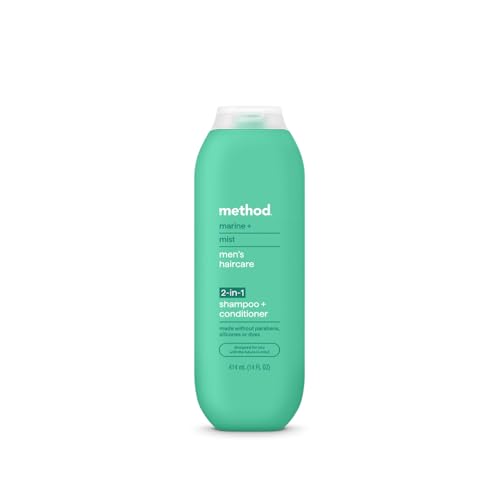 Image of Method Men 2-in-1 Shampoo and Conditioner, Marine + Mist, 14 oz (Pack of 12)