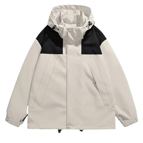 Veste patchwork à capuche style géométrique et coupe ample blanc XS