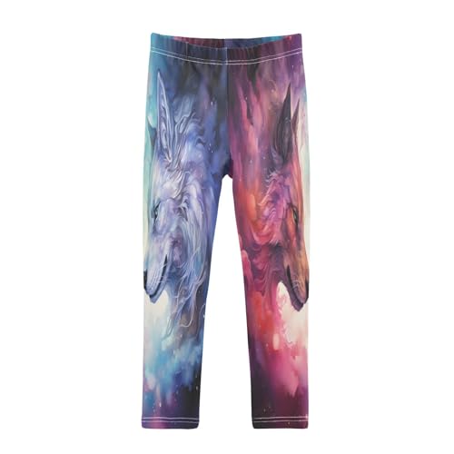 Toddler Girls Leggings Printed Yoga Pants Leggings Red Grey Wolf for Kids