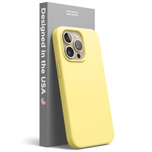 elago Liquid Silicone Case Kompatibel mit iPhone 13 Pro Hülle (6 1) Hochwertiges Silikon Rundumschutz Handyhülle : 3-Layer Struktur Schutzhülle Kratzfestes Weiches Mikrofaserfutter (Gelb)
