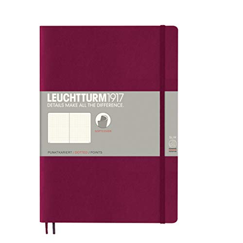 Leuchtturm1917 Softcover B5 Dotted Notebook- 121 Numbered Pages, Port Red