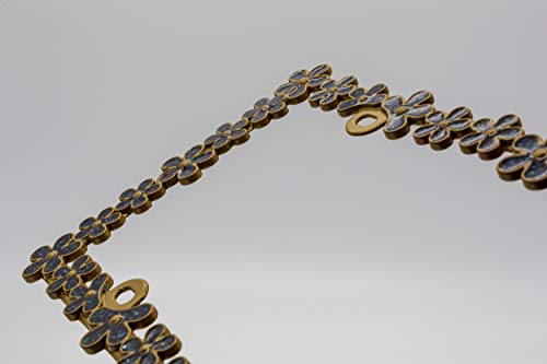 Creathome 3D Shining Daisy Wrenth License Plate Frame From Pure Zinc Alloy Metal Perfect Plate Holder,Matt Gold With Black Glitter #TOP5