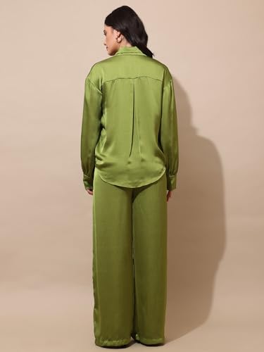 Image of PURVAJA Women's Midi Satin Co-Ords