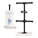 ExoLiry Mug Hanging Rack Kitchen Paper Towel Holder 2 Piece Industrial Black Metal Pipe Rustic White Washed Wooden Base Wood Organizer Multiple Branches Tree Coffee Cups Teacups Tissue Home Counter