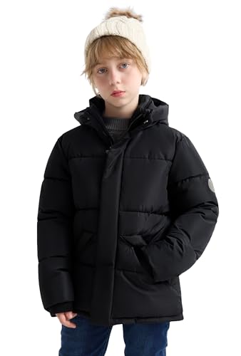 Image of SOLOCOTE Boys Winter Coats Stay Warm and Dry with Kid's Water-Resistant Fleece Jacket