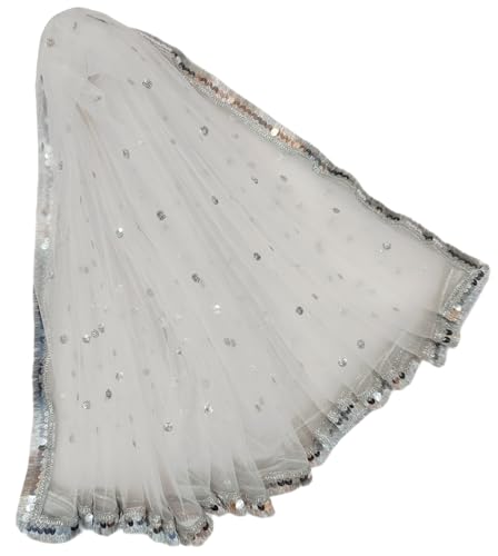 Image of Navti Creations Women's Lightweight Net Dupatta With Sequence Embroidery & Kiran Border (Length 2.25m)