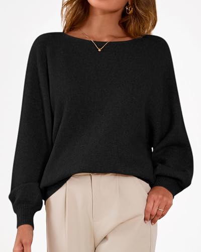KIRUNDO Fall Sweaters for Women 2026 Oversized Boat Neck Tops - image 4