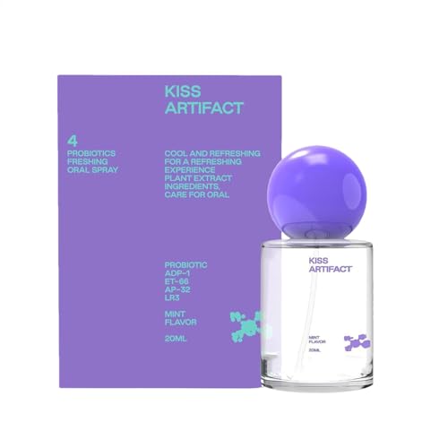Spray Bucal Probiótico - 20 Ml Kiss Artifact Spray Bucal Para El Mal Aliento, Spray Refrescante Para La Bo-ca Con Mentas Naturales, Spray Bucal Portátil Sin Alcohol Para Citas Kiss Artifact