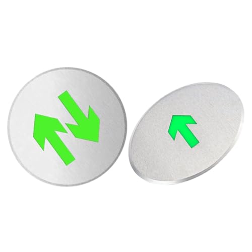 Housoutil Glowing Arrow Floor Sign Set of Stainless Steel Safety Sign Night Visibility and Easy to Install