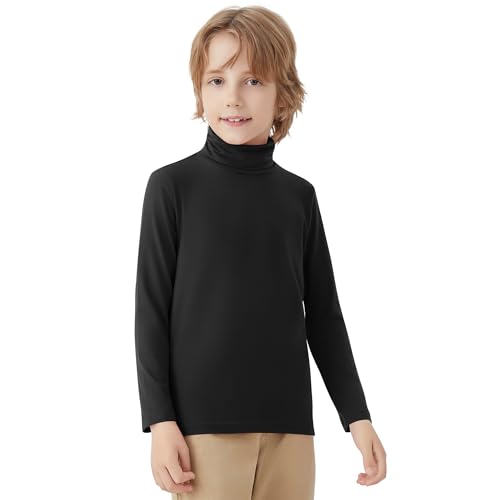 QBK Boys Turtleneck Long Sleeve Thermal Turtle Neck Sweater for Kids 4T-16 Years Soft Warm Under Shirts