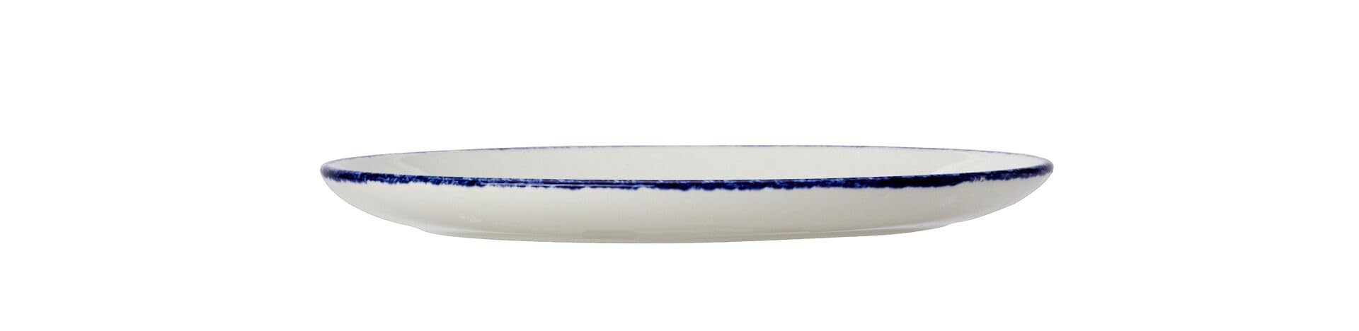 Steelite V4172 Dapple ovale Coupé Vaisselle, 202.5 mm, bord blanc/bleu (lot de 24)