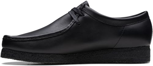 Clarks - Mens Wallabee Shoe, Color Black Leather, Size: 15 M US